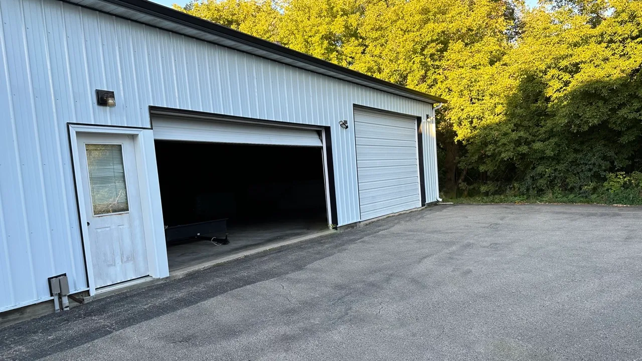 Entrance to the concrete garage