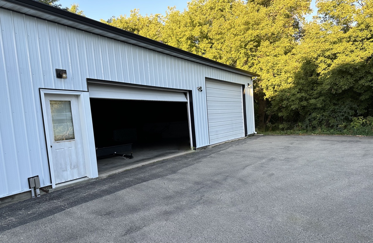 Entrance to the concrete garage