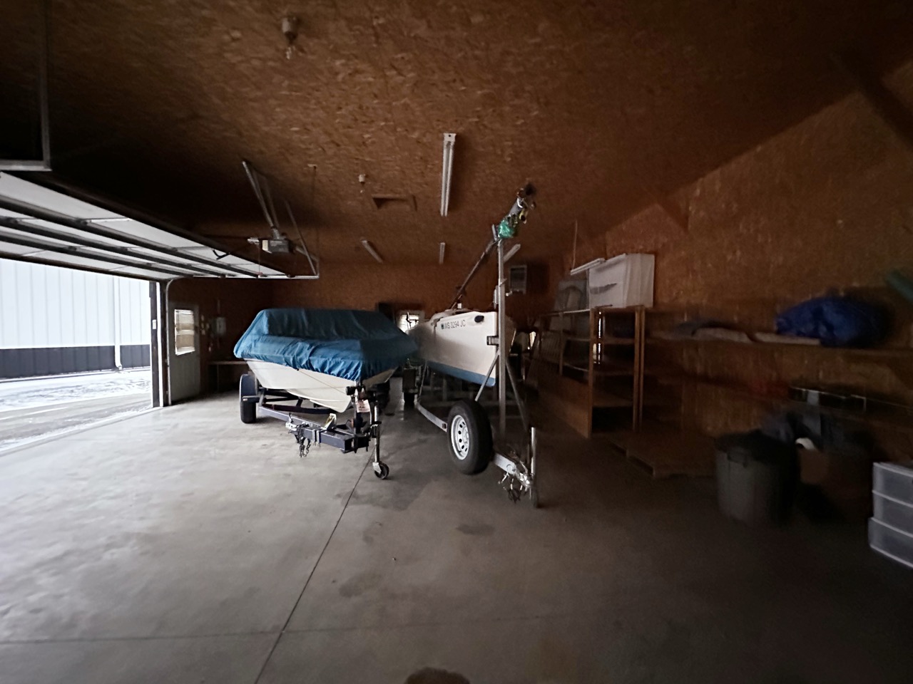 Concrete garage can also accommodate all sizes and types of boats and trailers